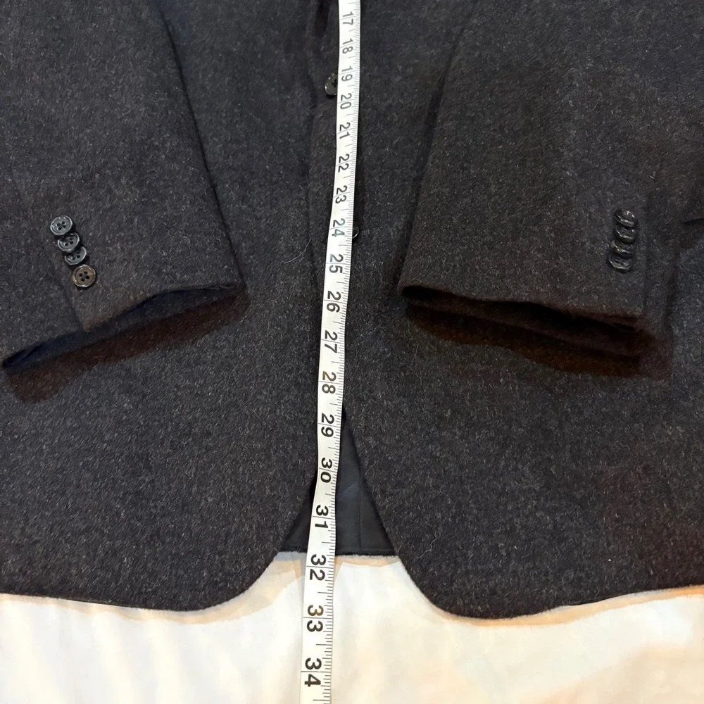 Michael Kors Mens 46L Blazer 100% Camel‎ Hair Charcoal Grey Sport Coat 2 Button